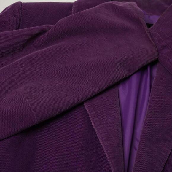 Vintage Purple Corduroy‎ Blazer Jacket Womens 16 XXL Cotton Retro Pockets Lined - Picture 10 of 11